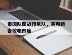 IM体育官网-泰国队鏖战印尼队，黄鸭组合惊艳四座的简单介绍